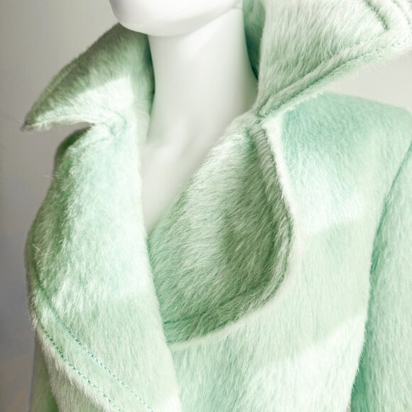 Vintage Wilsons Pastel Blue Mohair Belted Coat S/M - Picture 4 of 9